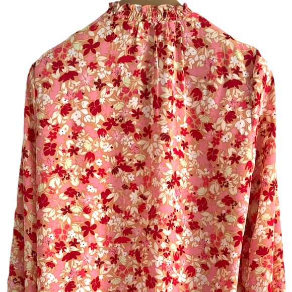 🌺MED•NWT•NANETTE LEPORE•FADE OUT PINK GORGEOUS LONG SLEEVE FLORAL BOHO BLOUSE🌺 - Picture 7 of 12